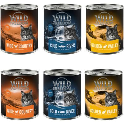 Mieszany pakiet próbny Wild Freedom Adult - 6 x 800 g: 2x kurczak, 2x łosoś, 2x królik Mieszany pakiet próbny Wild Freedom Adult - 6 x 800 g: 2x kurczak, 2x łosoś, 2x królik