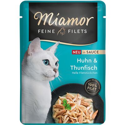 Delikatne filety Miamor w sosie - Kurczak i Tuńczyk - 24 x 100g Delikatne filety Miamor w sosie - Kurczak i Tuńczyk - 24 x 100g
