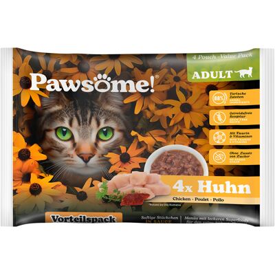 Korzystny pakiet Pawsome Adult Cat, 8 x 85 g - Kurczak Korzystny pakiet Pawsome Adult Cat, 8 x 85 g - Kurczak