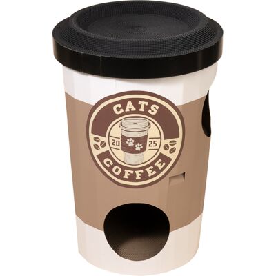 TIAKI Starcats Coffee, jaskinia do drapania dla kota - Ø 47 x wys. 75 cm TIAKI Starcats Coffee, jaskinia do drapania dla kota - Ø 47 x wys. 75 cm