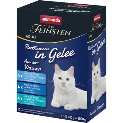 Animonda vom Feinsten Adult Raffinesse w galarecie, 12 x 85 g - Pakiet mieszany "Aus dem Wasser" (3 smaki) Animonda vom Feinsten Adult Raffinesse w galarecie, 12 x 85 g - Pakiet mieszany "Aus dem Wasser" (3 smaki)
