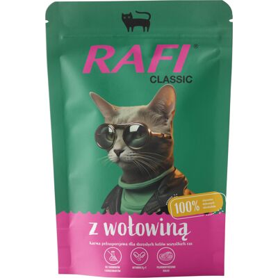 Rafi Cat Classic, 10 x 100 g - Wołowina Rafi Cat Classic, 10 x 100 g - Wołowina