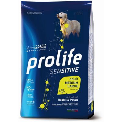 Prolife Sucha Karma dla Wrażliwych Psów Królik & Ziemniaki - Średni/Wielki - 10 Kg Prolife Sucha Karma dla Wrażliwych Psów Królik & Ziemniaki - Średni/Wielki - 10 Kg
