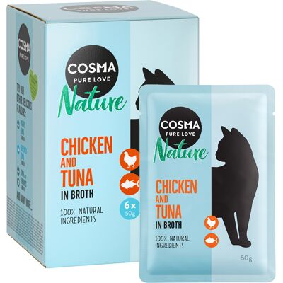 Cosma Nature, saszetki, 6 x 50 g - Pierś z kurczaka i tuńczyk Cosma Nature, saszetki, 6 x 50 g - Pierś z kurczaka i tuńczyk