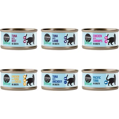 Mieszany pakiet próbny Cosma Nature - Pakiet mieszany 3: 6 smaków (6 x 70 g) Mieszany pakiet próbny Cosma Nature - Pakiet mieszany 3: 6 smaków (6 x 70 g)
