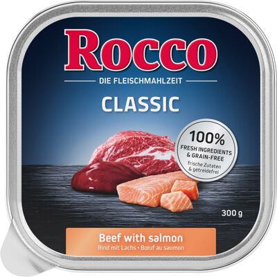Rocco Classic tacki, 9 x 300 g - Wołowina i łosoś Rocco Classic tacki, 9 x 300 g - Wołowina i łosoś