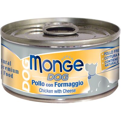 Jedzenie dla psów Monge Natural Premium 24x95G - Kurczak i Ser Jedzenie dla psów Monge Natural Premium 24x95G - Kurczak i Ser
