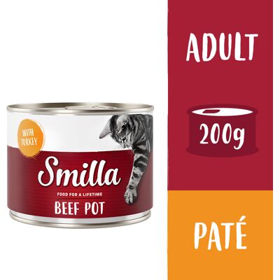 Smilla Puszki z wołowiną, 6 x 200 g - Wołowina z indykiem Smilla Puszki z wołowiną, 6 x 200 g - Wołowina z indykiem