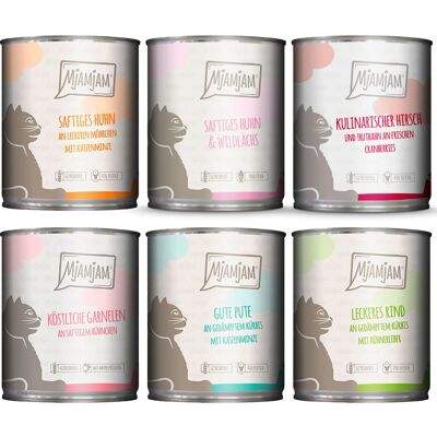Pakiet mieszany MjAMjAM, 6 x 800 g - Mix (6 smaków) Pakiet mieszany MjAMjAM, 6 x 800 g - Mix (6 smaków)