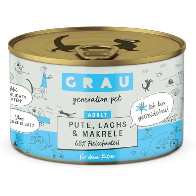 GRAU Bezglutenowe Mokre Jedzenie dla Kotów - Różne Smaki, 6 x 200 g GRAU Bezglutenowe Mokre Jedzenie dla Kotów - Różne Smaki, 6 x 200 g