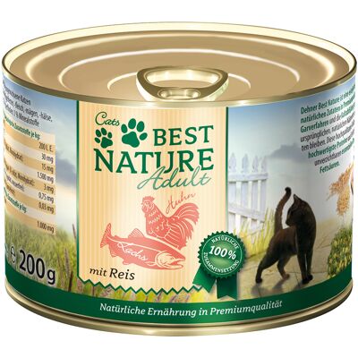 Best Nature Cat Adult, 6 x 200 g - Łosoś, kurczak i ryż Best Nature Cat Adult, 6 x 200 g - Łosoś, kurczak i ryż