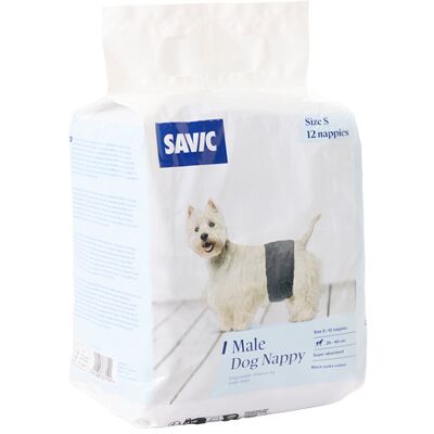 Savic pieluchy dla psów samców - Rozmiar S: 26-40 cm, 12 sztuk Savic pieluchy dla psów samców - Rozmiar S: 26-40 cm, 12 sztuk
