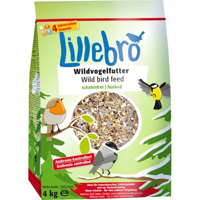 Pokarm dla dzikich ptaków Lillebro - Mieszanka bez łusek - Cały rok - 4kg Pokarm dla dzikich ptaków Lillebro - Mieszanka bez łusek - Cały rok - 4kg