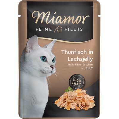 Miamor Feine Filets w saszetkach, 6 x 100 g - Tuńczyk z galaretką z łososia Miamor Feine Filets w saszetkach, 6 x 100 g - Tuńczyk z galaretką z łososia