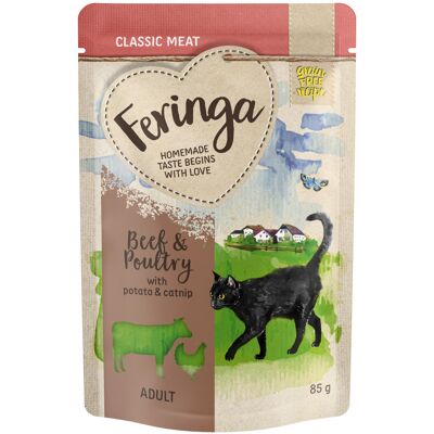 Feringa w saszetkach, 12 x 85 g - Wołowina i drób z ziemiakami i kocimiętką Feringa w saszetkach, 12 x 85 g - Wołowina i drób z ziemiakami i kocimiętką