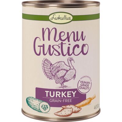 Lukullus Menu Gustico 6 x 400 g - Indyk z batatami, cukinią i marchwią Lukullus Menu Gustico 6 x 400 g - Indyk z batatami, cukinią i marchwią