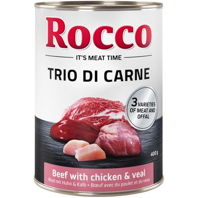 Rocco Classic Trio di Carne, 6 x 400 g - Wołowina, kurczak i cielęcina Rocco Classic Trio di Carne, 6 x 400 g - Wołowina, kurczak i cielęcina