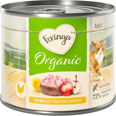 Feringa Bio Menu Adult, 6 x 200 g - Biokurczak z jabłkiem i mniszkiem lekarskim Feringa Bio Menu Adult, 6 x 200 g - Biokurczak z jabłkiem i mniszkiem lekarskim