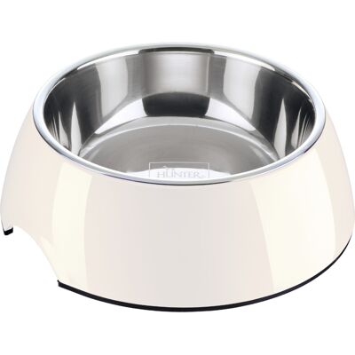 Hunter biała miska z melaminy, wsad ze stali nierdzewnej - 160 ml, średnica 11 cm Hunter biała miska z melaminy, wsad ze stali nierdzewnej - 160 ml, średnica 11 cm
