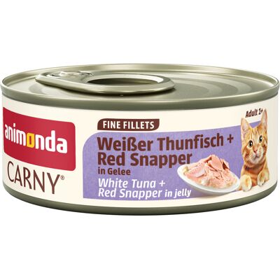 Animonda Carny Adult Feine Fillets, w galarecie, 12 x 60 g - Biały tuńczyk i lucjan czerwony Animonda Carny Adult Feine Fillets, w galarecie, 12 x 60 g - Biały tuńczyk i lucjan czerwony