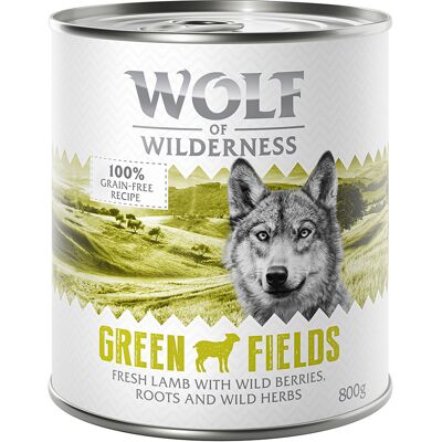 Wolf of Wilderness Monoprotein Adult, 6 x 800 g - Green Fields, jagnięcina Wolf of Wilderness Monoprotein Adult, 6 x 800 g - Green Fields, jagnięcina