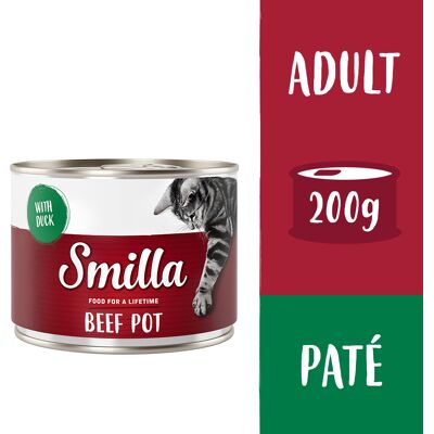 Smilla Puszki z wołowiną, 6 x 200 g - Wołowina z kaczką Smilla Puszki z wołowiną, 6 x 200 g - Wołowina z kaczką