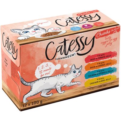 Pakiet mieszany Catessy Kawałeczki z warzywami - 48 x 100 g Pakiet mieszany Catessy Kawałeczki z warzywami - 48 x 100 g