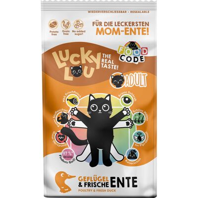 Karma dla dorosłych kotów Lucky Lou - 7,5kg - Bez zbóż, Wysokiej jakości mięso Karma dla dorosłych kotów Lucky Lou - 7,5kg - Bez zbóż, Wysokiej jakości mięso