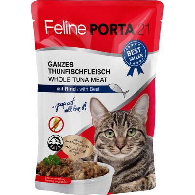 Feline Porta 21 Wielopak Tuńczyk i Wołowina - Mokra karma dla kotów - 12 x 100g Feline Porta 21 Wielopak Tuńczyk i Wołowina - Mokra karma dla kotów - 12 x 100g