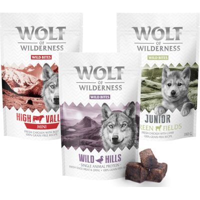Wolf of Wilderness Wild Bites Przysmaki dla psów - Mieszany pakiet - 720g Wolf of Wilderness Wild Bites Przysmaki dla psów - Mieszany pakiet - 720g