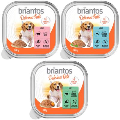 Briantos Delicious Paté, 9 x 300 g - Pakiet mieszany: ryba, jagnięcina, wołowina Briantos Delicious Paté, 9 x 300 g - Pakiet mieszany: ryba, jagnięcina, wołowina