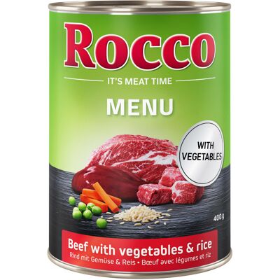 Rocco Menu, 6 x 400 g - Wołowina z warzywami i ryżem Rocco Menu, 6 x 400 g - Wołowina z warzywami i ryżem
