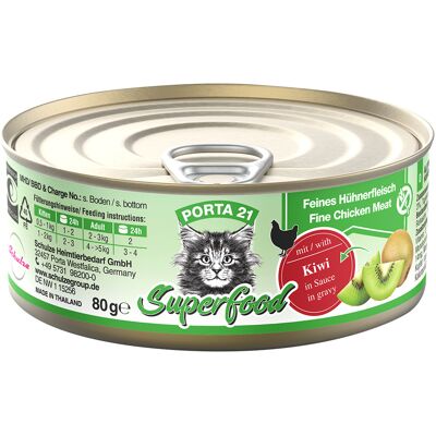 Porta 21 Superfood Karma dla kotów - Kurczak z Kiwi 24x80g Porta 21 Superfood Karma dla kotów - Kurczak z Kiwi 24x80g