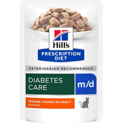 Hill's Prescription Diet m/d Kurczak - Karma dla Kotów z Cukrzycą, 12 Pouchów Hill's Prescription Diet m/d Kurczak - Karma dla Kotów z Cukrzycą, 12 Pouchów