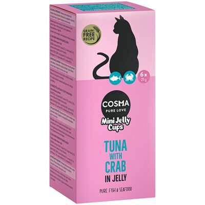 Cosma Mini Jelly Cups, 24 x 25 g - Tuńczyk/krab Cosma Mini Jelly Cups, 24 x 25 g - Tuńczyk/krab