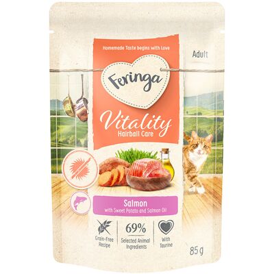 Feringa Vitality Hairball Care - Anti-hairball łosoś, 12 x 85 g Feringa Vitality Hairball Care - Anti-hairball łosoś, 12 x 85 g