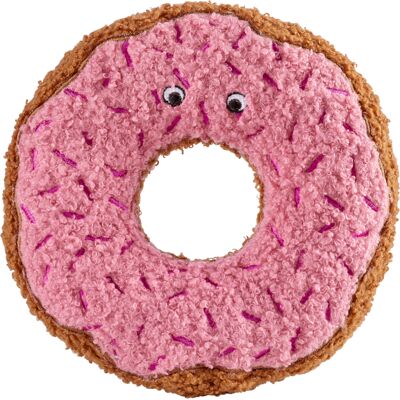 Zabawka dla psa - Belem Donut brązowo-różowa - Plusz i węzeł z liny Zabawka dla psa - Belem Donut brązowo-różowa - Plusz i węzeł z liny