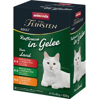 Animonda vom Feinsten Adult Raffinesse w galarecie, 12 x 85 g - Pakiet mieszany "Vom Land" (3 smaki) Animonda vom Feinsten Adult Raffinesse w galarecie, 12 x 85 g - Pakiet mieszany "Vom Land" (3 smaki)