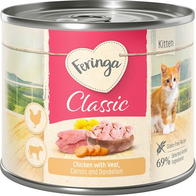 Feringa Classic Meat Menu Kitten, 6 x 200 g - Kurczak i cielęcina Feringa Classic Meat Menu Kitten, 6 x 200 g - Kurczak i cielęcina