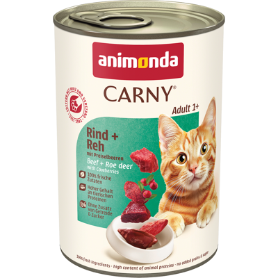 Animonda Carny Adult, 6 x 400 g - Wołowina i sarnina z borówką brusznicą Animonda Carny Adult, 6 x 400 g - Wołowina i sarnina z borówką brusznicą