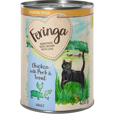 Feringa Country Style Menu, 6 x 400 g - Kurczak, pstrąg, wieprzowina Feringa Country Style Menu, 6 x 400 g - Kurczak, pstrąg, wieprzowina