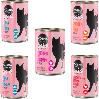 Cosma Asia, w galarecie, 6 x 400 g - Pakiet mieszany II (5 smaków) Cosma Asia, w galarecie, 6 x 400 g - Pakiet mieszany II (5 smaków)
