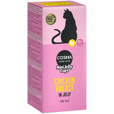 Cosma Mini Jelly Cups, 24 x 25 g - Pierś z kurczaka Cosma Mini Jelly Cups, 24 x 25 g - Pierś z kurczaka