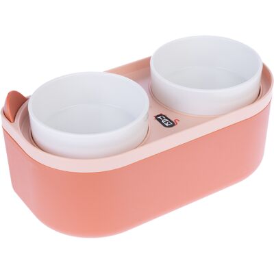 TIAKI podwójna miska z pojemnikiem na karmę - 2 x 420 ml TIAKI podwójna miska z pojemnikiem na karmę - 2 x 420 ml