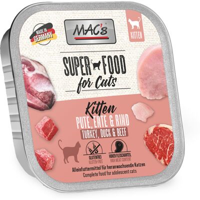 MAC's Cat tacki, 16 x 100 g - Kitten: indyk, kaczka i wołowina MAC's Cat tacki, 16 x 100 g - Kitten: indyk, kaczka i wołowina