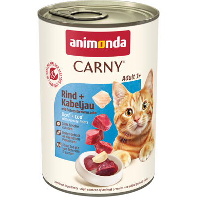 Animonda Carny Adult, 6 x 400 g - Wołowina i dorsz z korzeniem pietruszki Animonda Carny Adult, 6 x 400 g - Wołowina i dorsz z korzeniem pietruszki