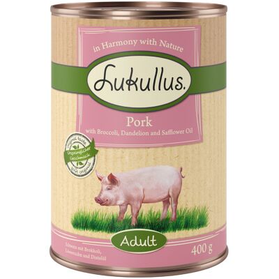 Lukullus Naturkost, bez zbóż, 6 x 400 g - Wieprzowina Lukullus Naturkost, bez zbóż, 6 x 400 g - Wieprzowina