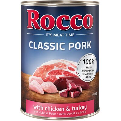 Rocco Classic Pork, 6 x 400 g - Kurczak i indyk Rocco Classic Pork, 6 x 400 g - Kurczak i indyk