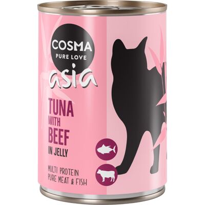 Cosma Asia, w galarecie, 6 x 400 g - Tuńczyk z wołowiną Cosma Asia, w galarecie, 6 x 400 g - Tuńczyk z wołowiną