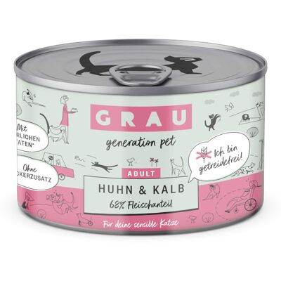 GRAU Adult bez zbóż, 6 x 200 g - Kurczak i cielęcina GRAU Adult bez zbóż, 6 x 200 g - Kurczak i cielęcina